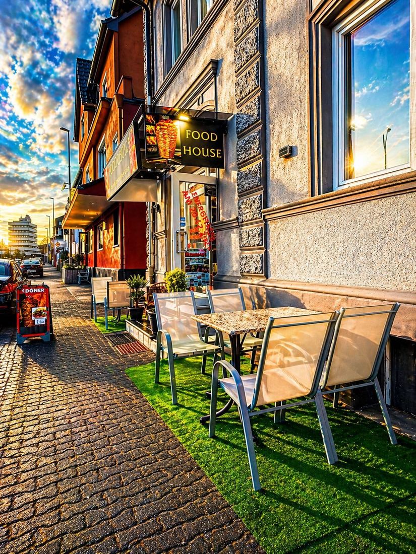 Foodhouse Sinn von außen — Terrasse an der Herborner Straße